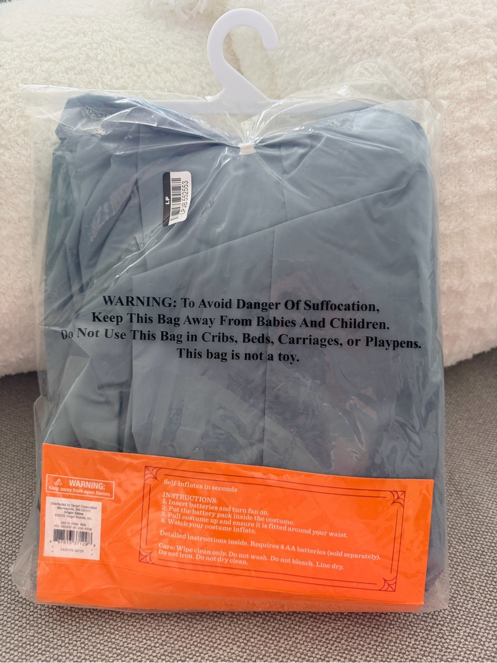 Kids Inflatable Jet Rider Costume - Gray - Picture 5 of 5